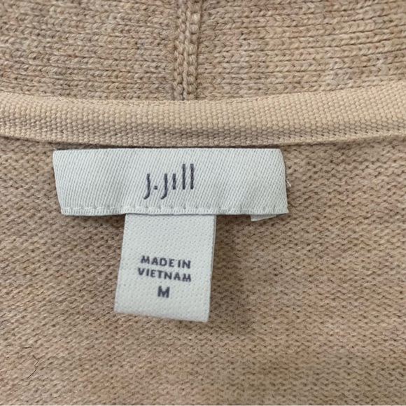 J. Jill Neutral Color Block Long Line Button Front Cardigan Sweater Size Medium - Picture 5 of 11